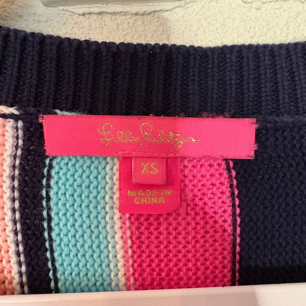 Lilly Pulitzer Daryn‎ Knit Striped Colorful Sweater Women's Size XS - Picture 2 of 5